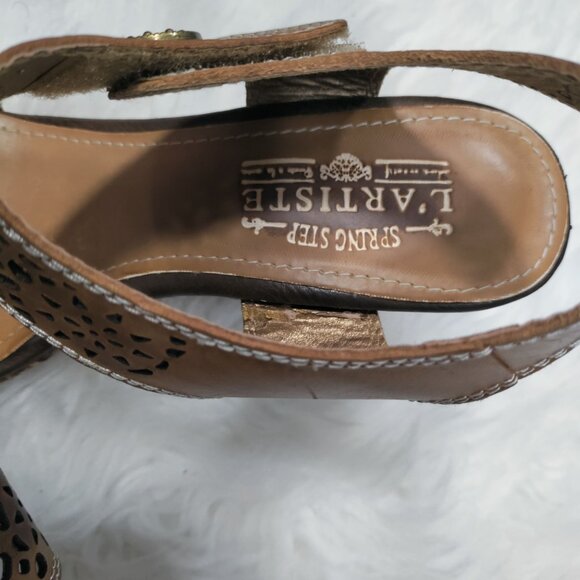 L. Artiste By Spring Step Cut Out Design Allura Wedge Sandal Women's Size 8 - Picture 8 of 12